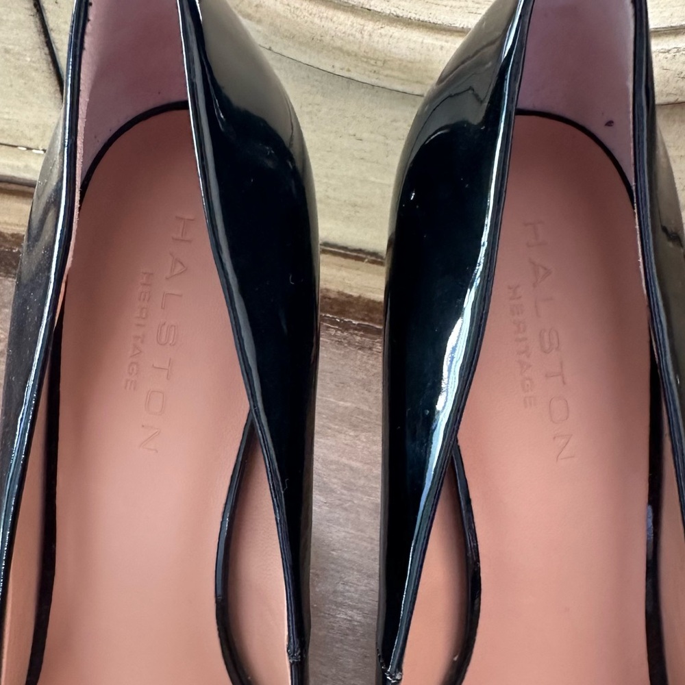 Halston Heritage Black Patent Leather Shirley Pumps, NWOB, Size 10M - Picture 2 of 4